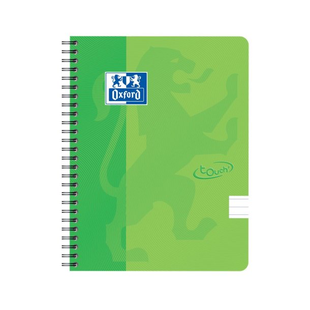 Oxford Touch notesbog A5+ linjerert 70 ark 90g grn