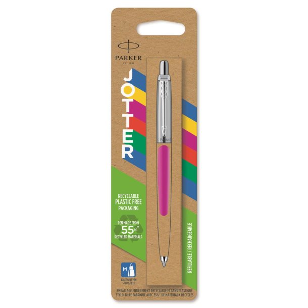 Parker kuglepen Jotter 55% recycled blister magenta