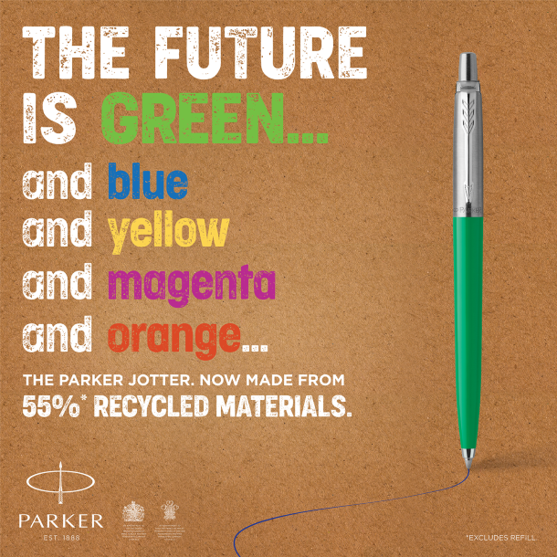 Parker kuglepen Jotter 55% recycled blister gul