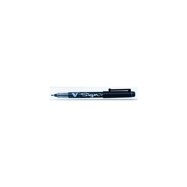 Filtpen m/h�tte V-Signpen 2,0 sort