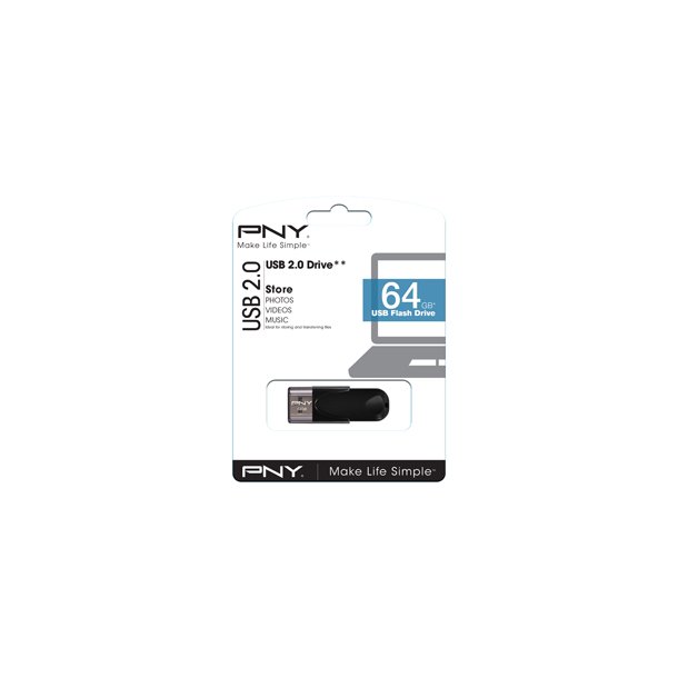 USB 2.0 Attache 4 64GB, Black