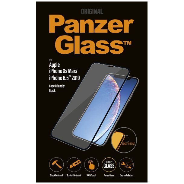 PanzerGlass iPhone Xs Max/11 Pro Max, Black (Case Friendly)
