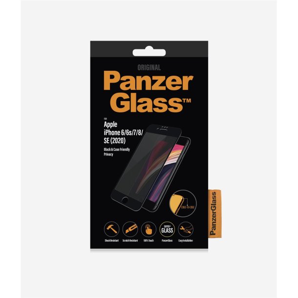PanzerGlass iPhone SE (2020)/8/7/6 Case Friendly Privacy, Bl