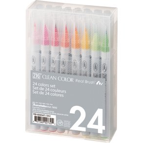 Zig Clean Color Pensel Pen s�t m. 24 stk