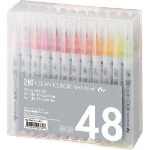 Zig Clean Color Pensel Pen St med 48 stk