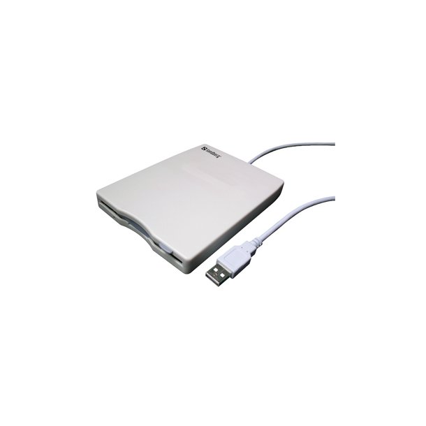 USB Floppy Mini Reader, White/Grey