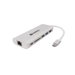 USB-C Dock HDMI+LAN+SD+USB,61W, White