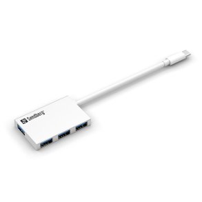 USB-C to 4 x USB 3.0 Pocket Hub, White
