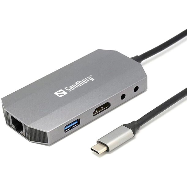 USB-C 6-in1 Travel Dock, Alu