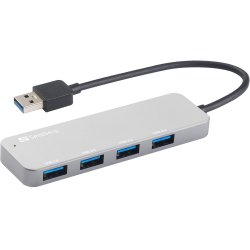 USB 3.0 Hub 4 ports SAVER, Silver