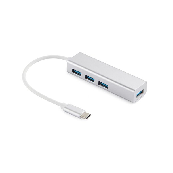 USB-C to 4 x USB 3.0 Hub SAVER, Silver