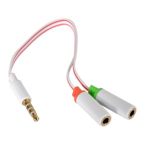 Headset Converter Dual to Single, White