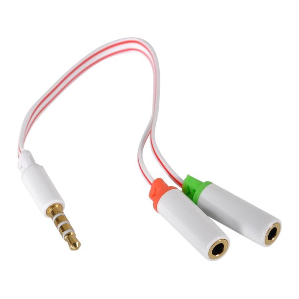 Headset Converter Dual to Single, White
