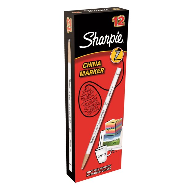Marker Sharpie China 2,0mm hvid