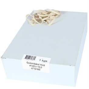 Gummib�nd 140x10,0mm hvid (1000g)