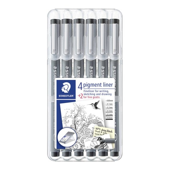 Fineliner pigment liner ass sort (6)