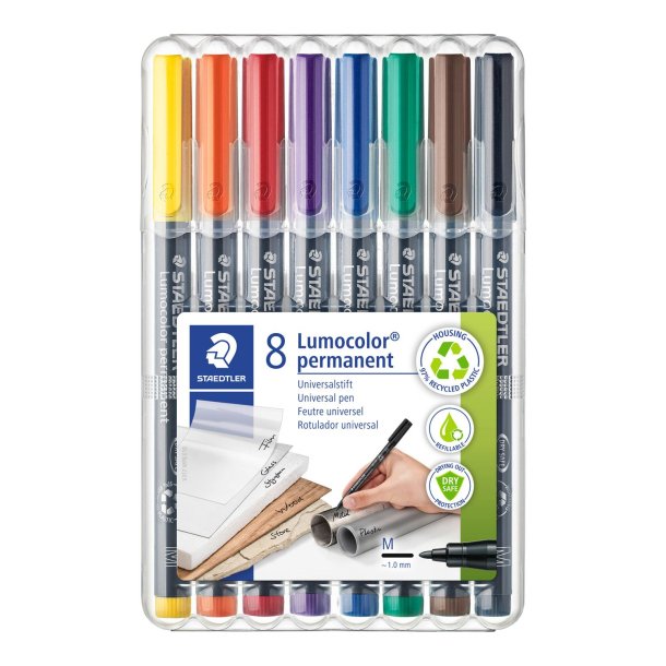 Marker Lumocolor Perm 1,0mm ass (8)