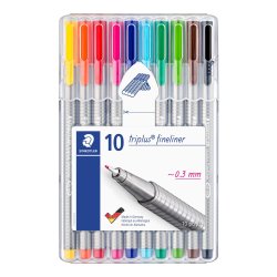 Fineliner Triplus 0,3mm ass (10 stk/pakke)