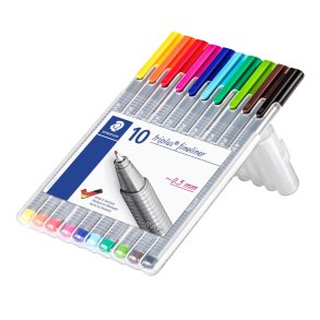 Fineliner Triplus 0,3mm ass (10 stk/pakke)
