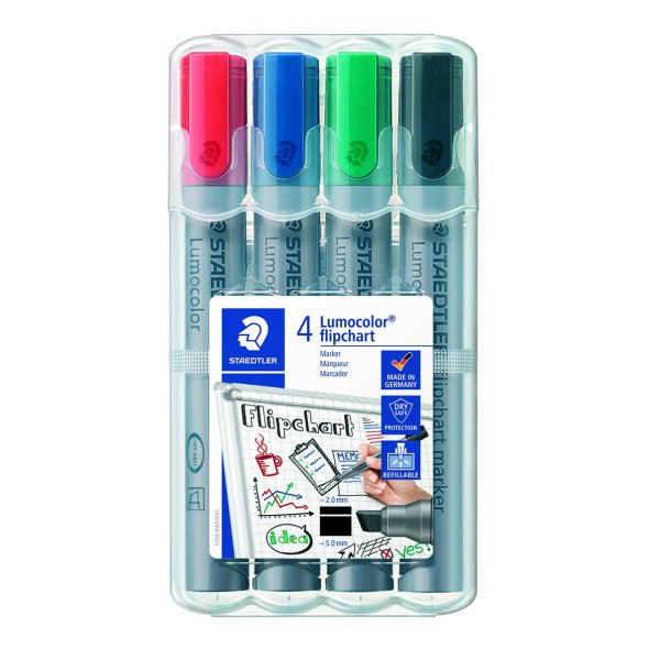 Marker Lumocolor flipchart skr� 2-5mm ass (4)