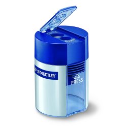 Blyantspidser m/holder Double slv/bl