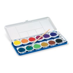Vandfarver m/pensel 12 ass farver