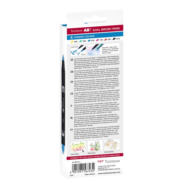 Marker Tombow ABT Dual Brush 6C-1 Basic carton (6)