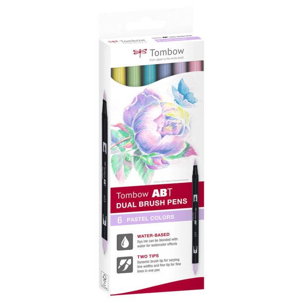 Marker Tombow ABT Dual Brush 6C-2 Pastel carton (6)