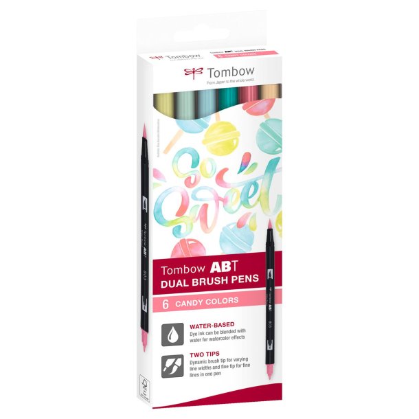 Marker Tombow ABT Dual Brush 6C-4 Candy carton (6)