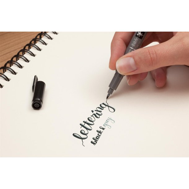 Marker Tombow Fudenosuke TWIN bl�d sort/gr�