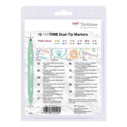 Marker Tombow TwinTone pastel 0,3/0,8 (12)