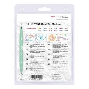 Marker Tombow TwinTone pastel 0,3/0,8 (12)