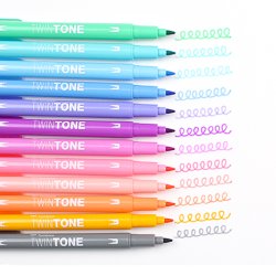 Marker Tombow TwinTone pastel 0,3/0,8 (12)