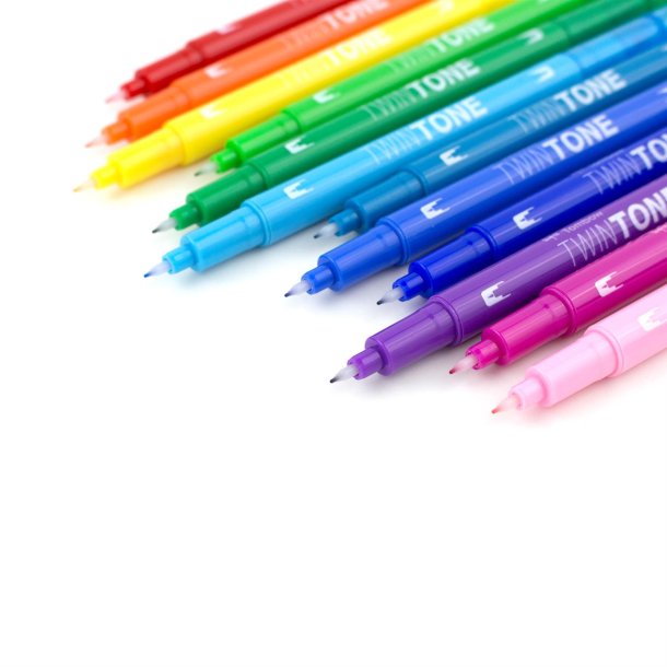 Marker Tombow TwinTone Rainbow 0,3/0,8 (12)