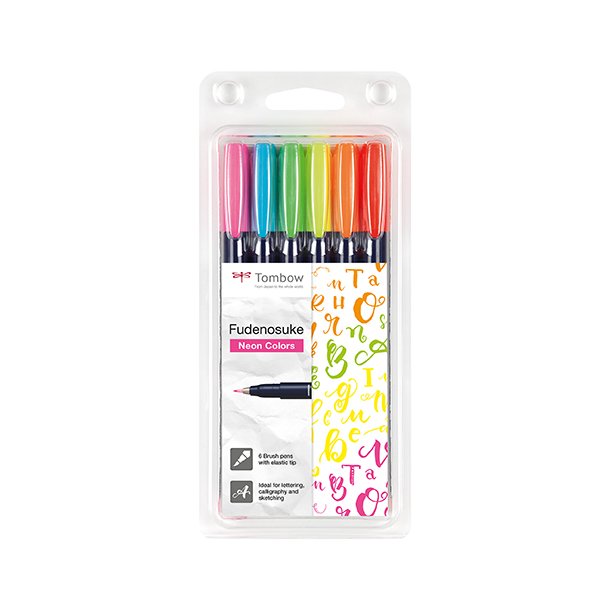Marker Tombow Fudenosuke h�rd neon ass (6)