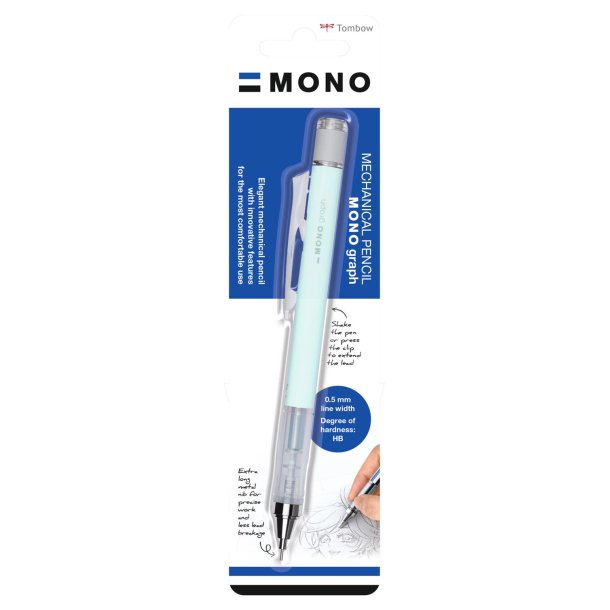 Stiftblyant Tombow MONO graph 0,5 pastel grn blister