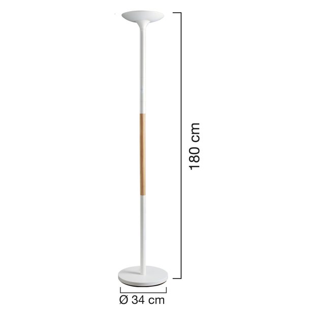 Unilux Pryska Uplight Lamp, White/Wood