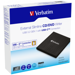 Slank ekstern CD/DVD-br�nder med USB-C-forbindelse