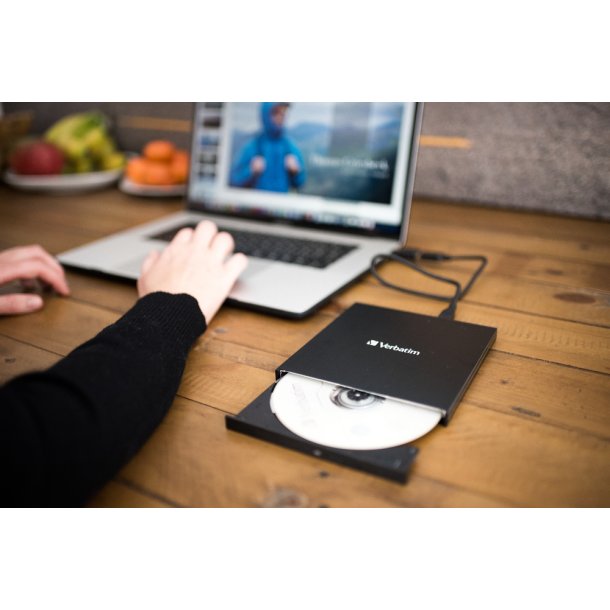 Slank ekstern CD/DVD-br�nder med USB-C-forbindelse