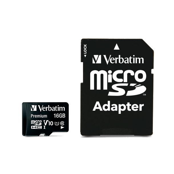 Micro SDHC Card 16GB Class 10 w/adaptor