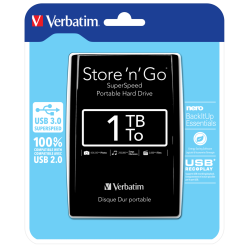 1TB Hard Drive 2,5'' Store &acute;N&acute; Go USB 3.0, Black