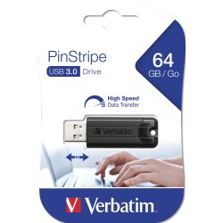 USB 3.0 PinStripe 64GB, Black