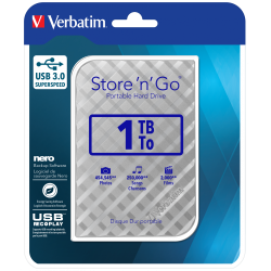 1TB Hard Drive 2,5'' Store &acute;N&acute; Go USB 3.0, Silver (Gen.2)