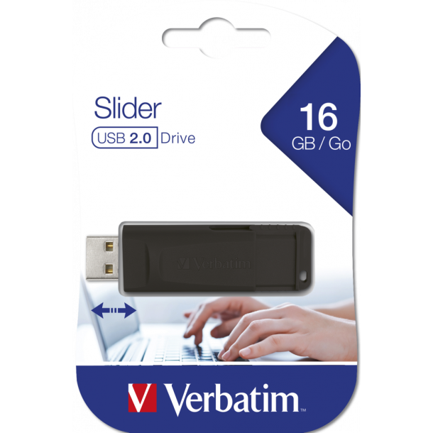USB 2.0 Store N Go Slider 16GB, Black