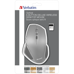 Wireless Mouse 8 Button Blue LED, Black