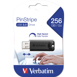 USB 3.0 Pinstripe Drive 256GB, Black