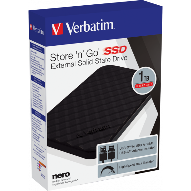 Store n Go Portable SSD USB 3.2 (Gen 1) 1TB, Black