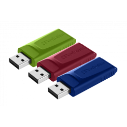 Store &acute;N&acute; Go Slider USB Drive 16GB (3-pack) Red/Blue/Green