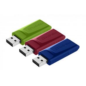 Store &acute;N&acute; Go Slider USB Drive 16GB (3-pack) Red/Blue/Green