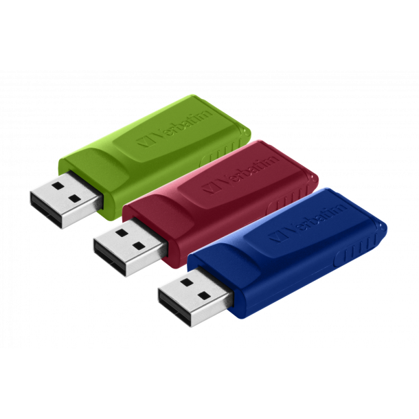 Store N Go Slider USB Drive 16GB (3-pack) Red/Blue/Green